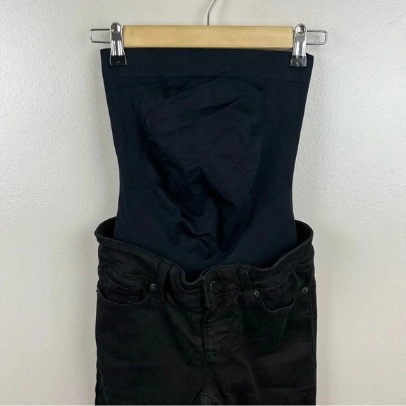 Blanqi Denim Maternity Skinny Jeans 0 Belly Support Distressed Black Full Panel - Picture 6 of 12